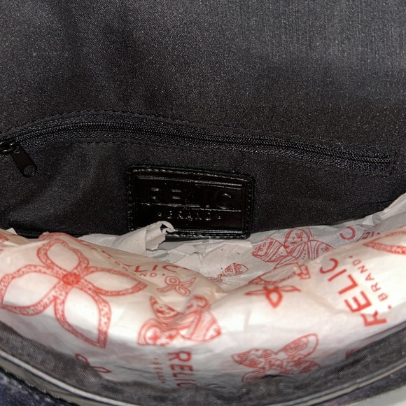 Relic purple multi plaid fabric/faux leather satchel/shoulder bag, silver accent - Picture 9 of 9